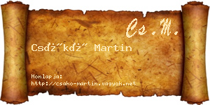 Csákó Martin névjegykártya