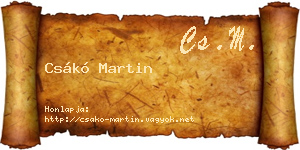Csákó Martin névjegykártya