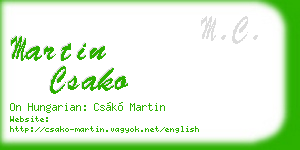 martin csako business card