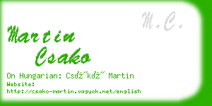 martin csako business card